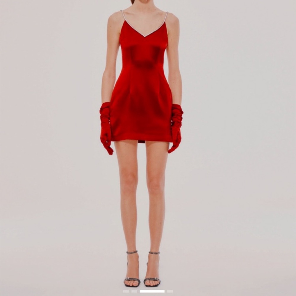 NEW! Lana Jacqueline Elegant Red Dress with Bow Detail - Picture 3 of 11